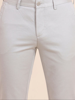 Grey Solid Uno Fit Casual Trouser | JadeBlue