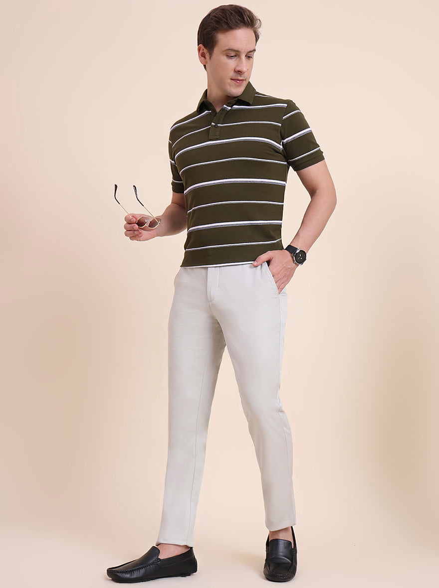 Grey Solid Uno Fit Casual Trouser | JadeBlue