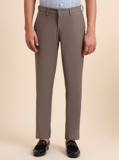 Olive Solid Uno Fit Casual Trouser | JadeBlue