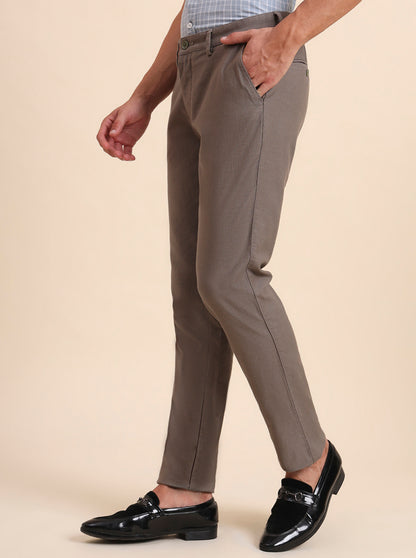Olive Solid Uno Fit Casual Trouser | JadeBlue