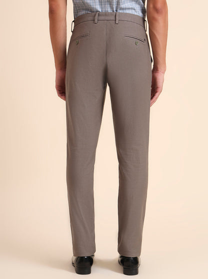 Olive Solid Uno Fit Casual Trouser | JadeBlue