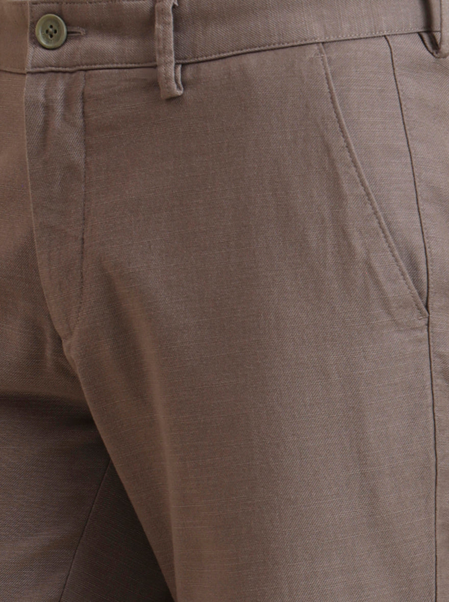 Olive Solid Uno Fit Casual Trouser | JadeBlue