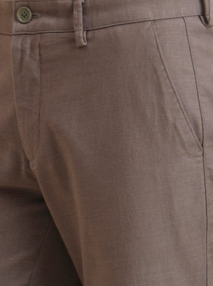 Olive Solid Uno Fit Casual Trouser | JadeBlue