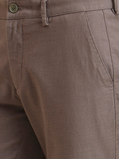 Olive Solid Uno Fit Casual Trouser | JadeBlue