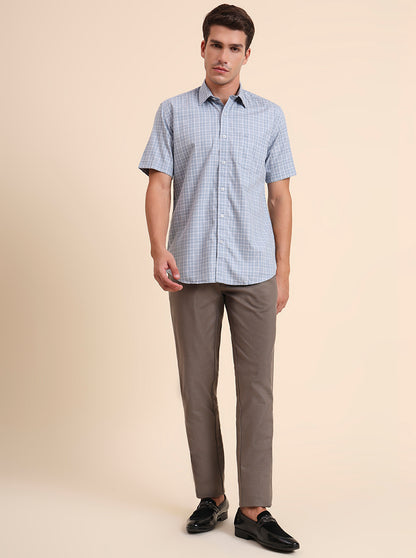 Olive Solid Uno Fit Casual Trouser | JadeBlue