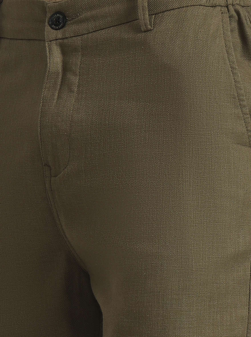 Olive Green Solid Regular Fit Track Pant | JadeBlue