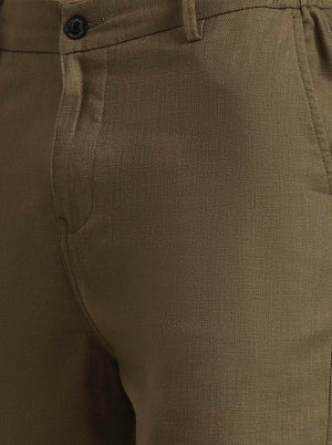 Olive Green Solid Regular Fit Track Pant | JadeBlue
