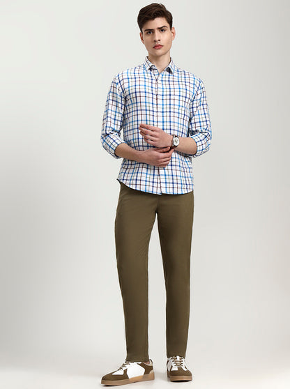 Olive Green Solid Regular Fit Track Pant | JadeBlue