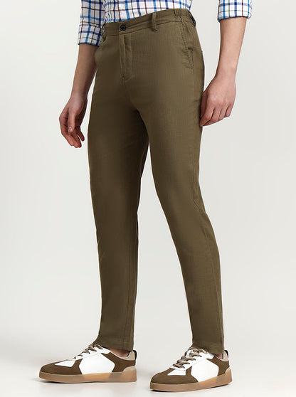 Olive Green Solid Regular Fit Track Pant | JadeBlue