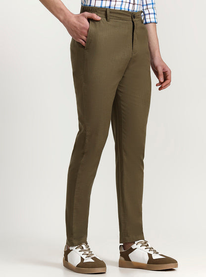 Olive Green Solid Regular Fit Track Pant | JadeBlue