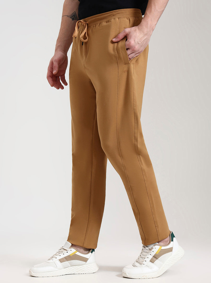 Mustard Solid Slim Fit Track Pant | JadeBlue