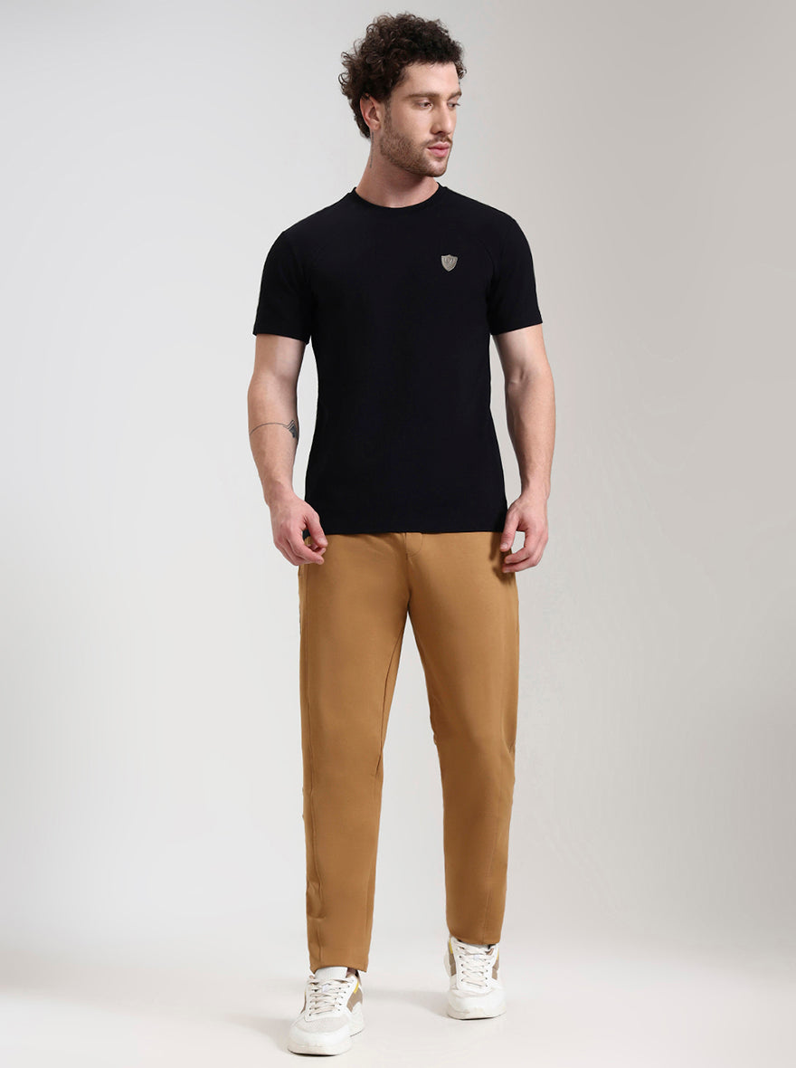 Mustard Solid Slim Fit Track Pant | JadeBlue
