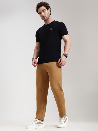 Mustard Solid Slim Fit Track Pant | JadeBlue