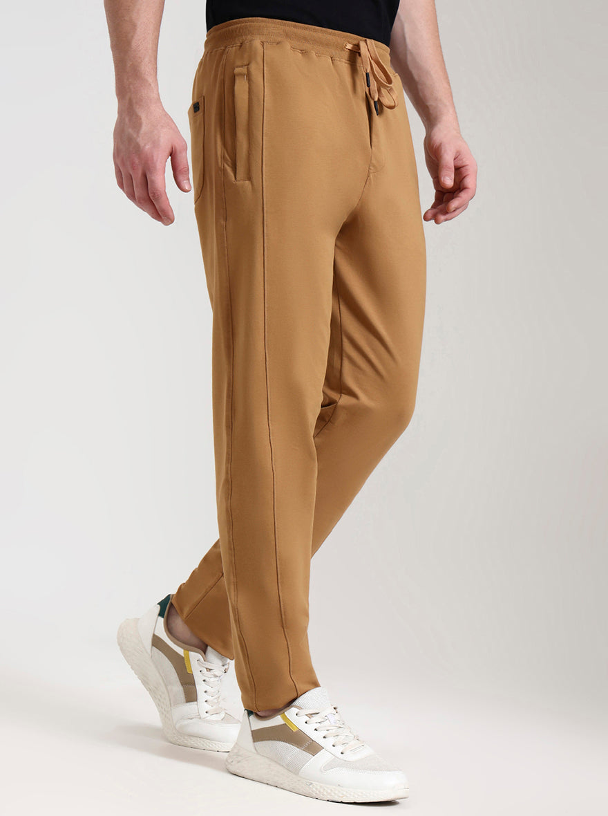 Mustard Solid Slim Fit Track Pant | JadeBlue
