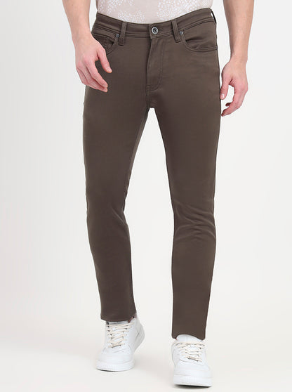 Olive Washed Slim Fit Jeans | JadeBlue