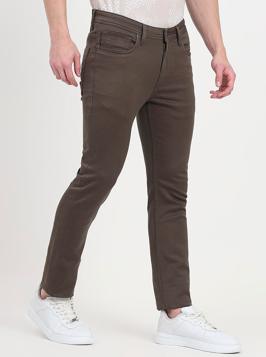 Olive Washed Slim Fit Jeans | JadeBlue