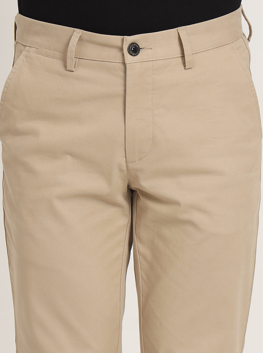 Olive Solid Uno Fit Casual Trouser | JadeBlue