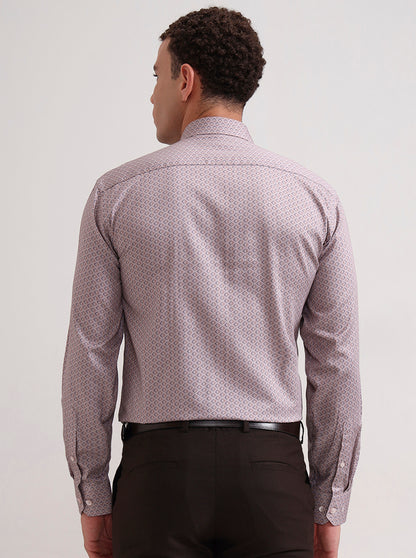Pink Printed Regular Fit Formal Shirt | JadeBlue