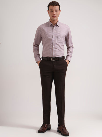 Pink Printed Regular Fit Formal Shirt | JadeBlue