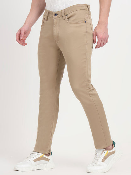Khaki Washed Slim Fit Jeans | JadeBlue