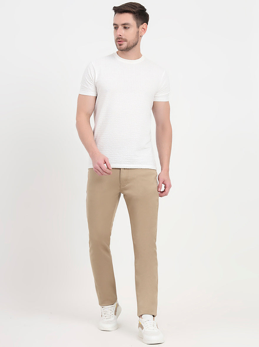 Khaki Washed Slim Fit Jeans | JadeBlue