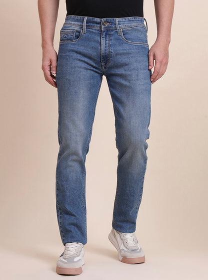 Mid Blue Washed Slim Fit Jeans | JadeBlue