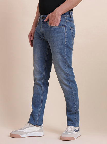 Mid Blue Washed Slim Fit Jeans | JadeBlue
