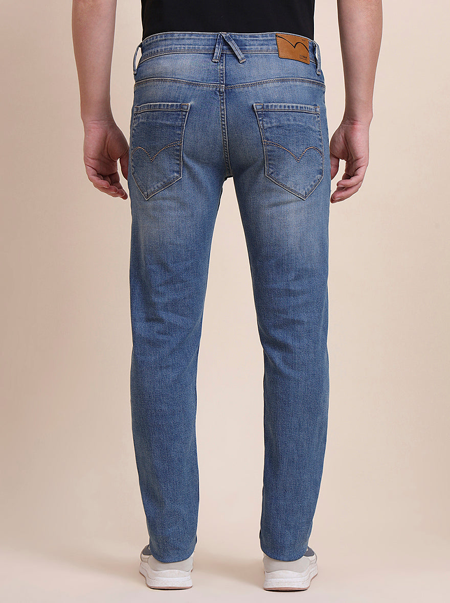 Mid Blue Washed Slim Fit Jeans | JadeBlue