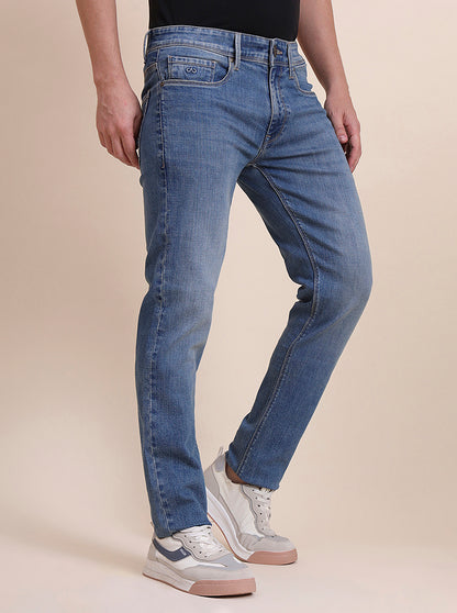 Mid Blue Washed Slim Fit Jeans | JadeBlue