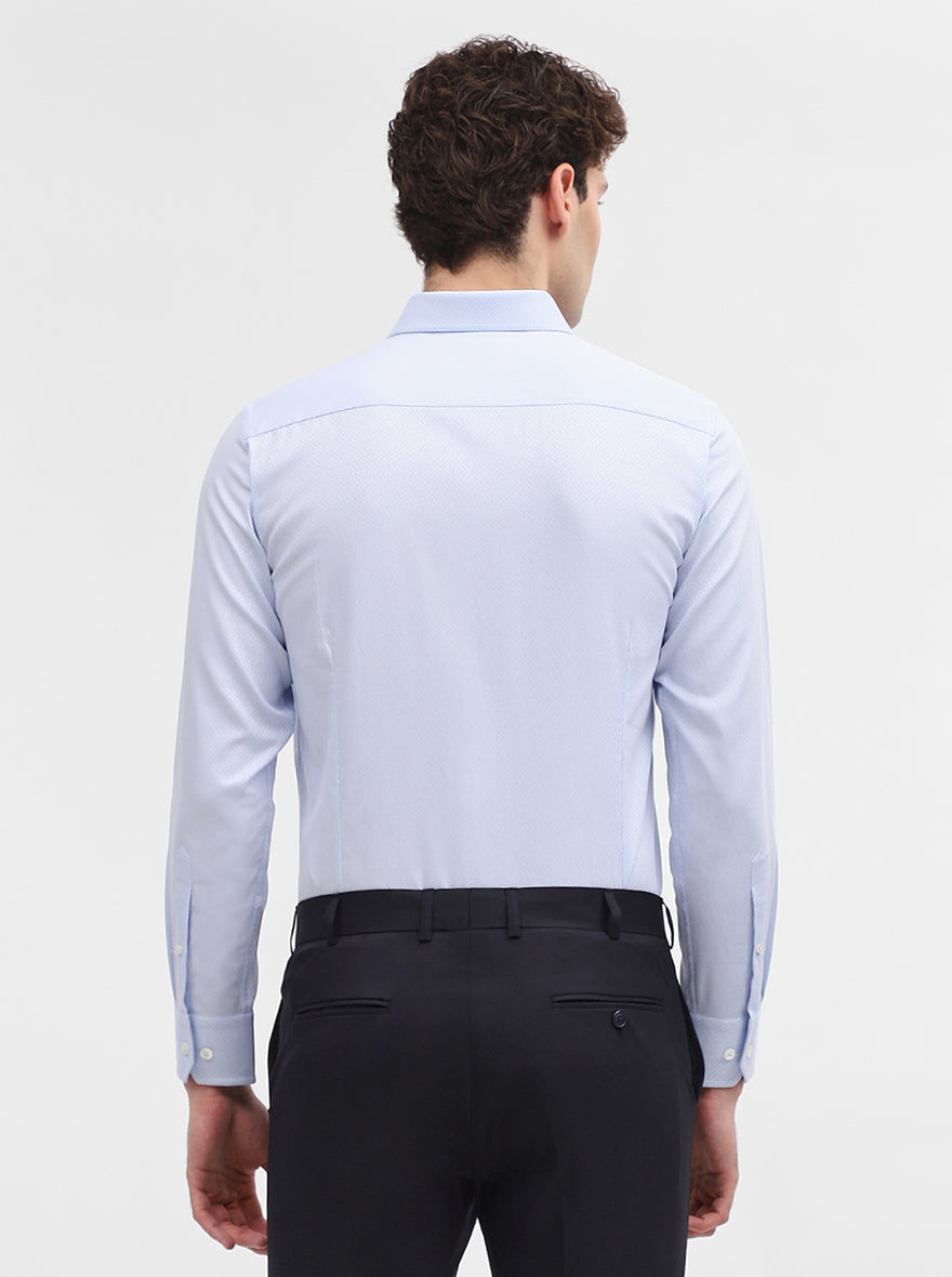 Sky Blue Solid Slim Fit Formal Shirt | JadeBlue Super Luxe