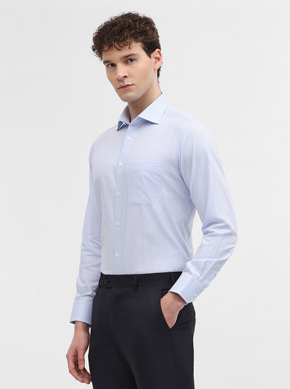 Sky Blue Solid Slim Fit Formal Shirt | JadeBlue Super Luxe