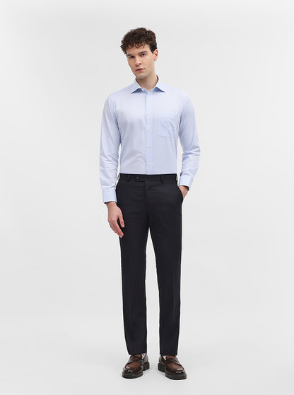 Sky Blue Solid Slim Fit Formal Shirt | JadeBlue Super Luxe