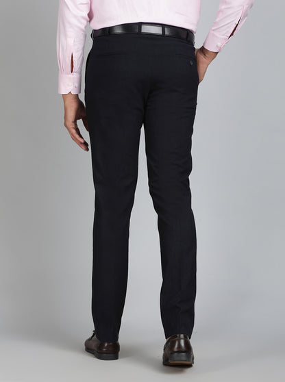 Navy Blue Solid Super Slim Fit Formal Trouser | JadeBlue Youth