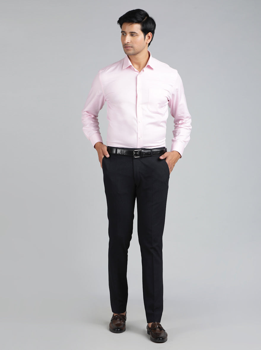 Navy Blue Solid Super Slim Fit Formal Trouser | JadeBlue Youth