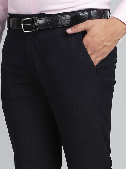 Navy Blue Solid Super Slim Fit Formal Trouser | JadeBlue Youth