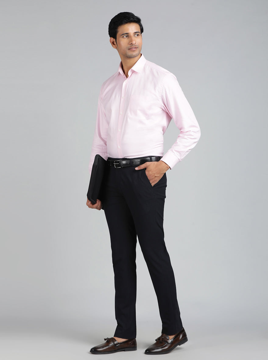 Navy Blue Solid Super Slim Fit Formal Trouser | JadeBlue Youth