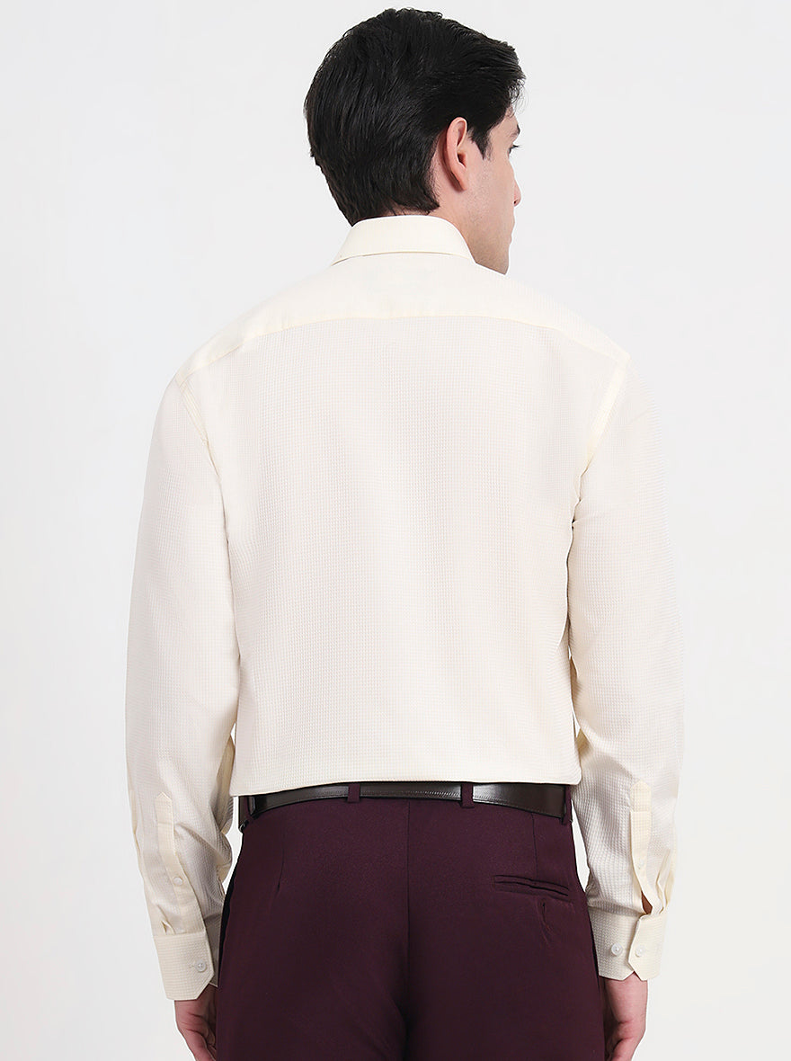 Lemon Yellow Solid Regular Fit Formal Shirt | JadeBlue