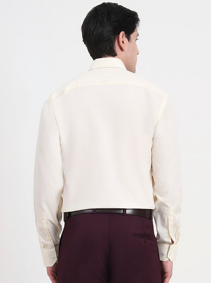 Lemon Yellow Solid Regular Fit Formal Shirt | JadeBlue