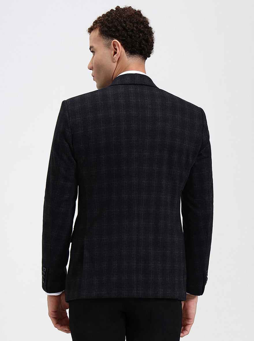 Grey Checked Regular Fit Blazer | Wyre