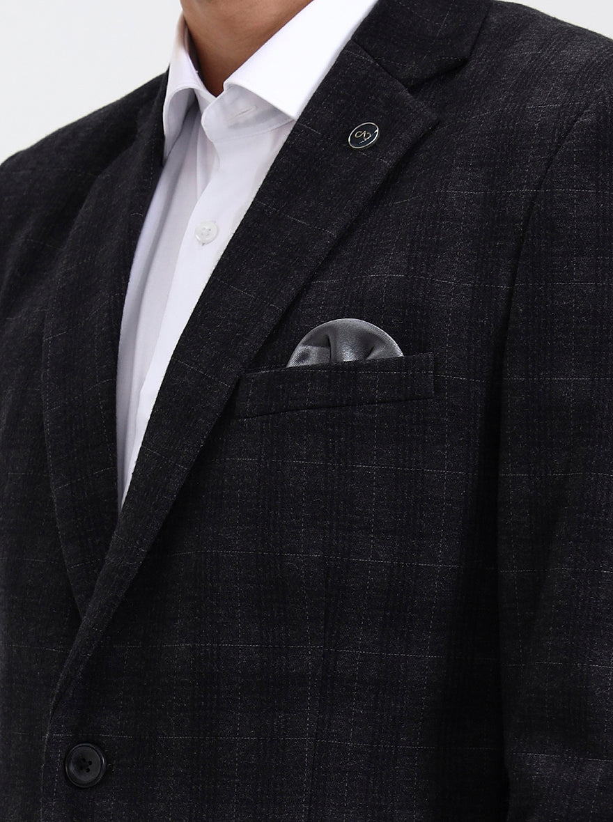 Grey Checked Regular Fit Blazer | Wyre