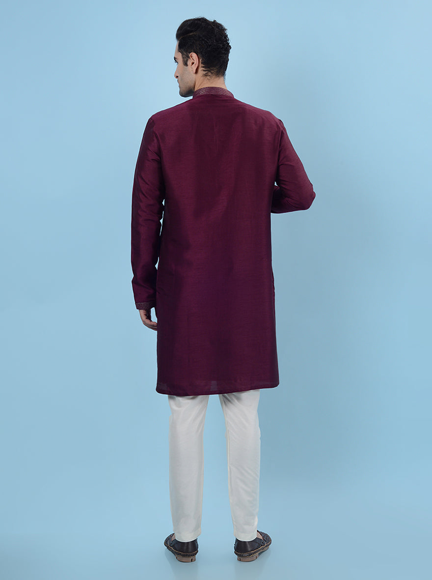 Wine  Kurta Pajama | Azania