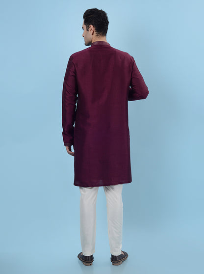 Wine  Kurta Pajama | Azania