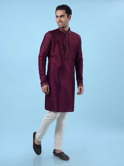 Wine  Kurta Pajama | Azania