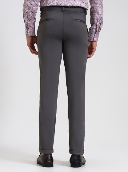 Dark Grey Solid Slim Fit Club Wear Trouser | Wyre