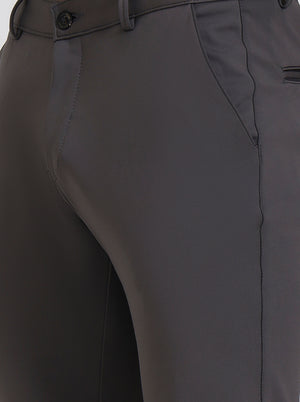 Dark Grey Solid Slim Fit Club Wear Trouser | Wyre