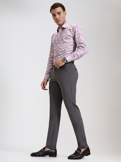 Dark Grey Solid Slim Fit Club Wear Trouser | Wyre