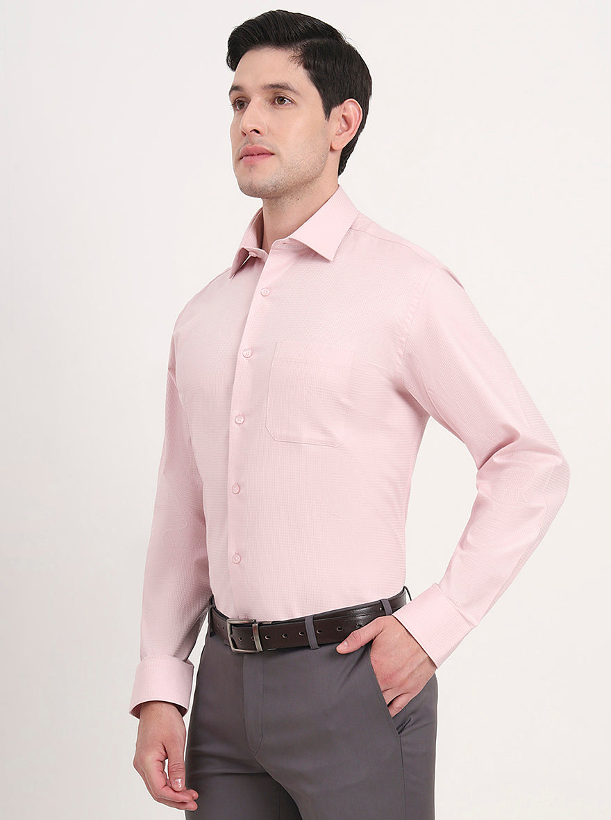 Pink Solid Regular Fit Formal Shirt | JadeBlue