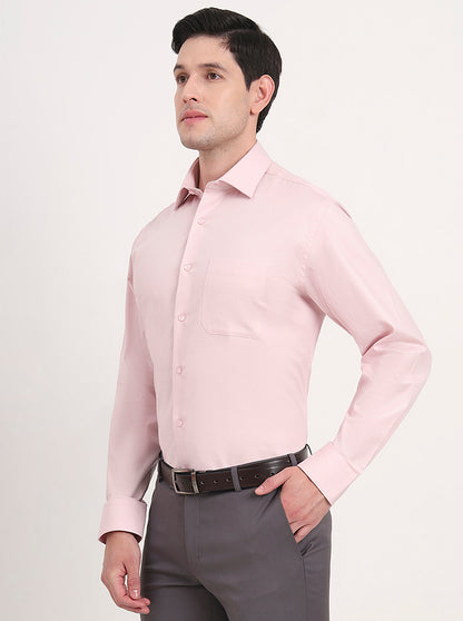 Pink Solid Regular Fit Formal Shirt | JadeBlue
