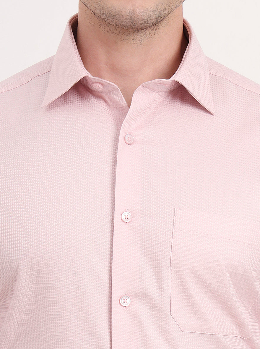 Pink Solid Regular Fit Formal Shirt | JadeBlue