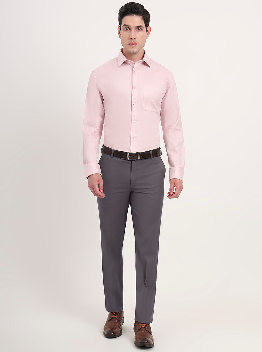 Pink Solid Regular Fit Formal Shirt | JadeBlue